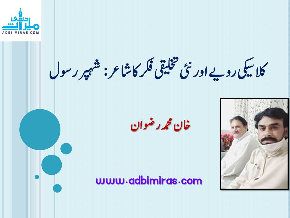 کلاسیکی رویے اور نئی تخلیقی فکر کا شاعر : شہپر رسول - خان محمد رضوان ...